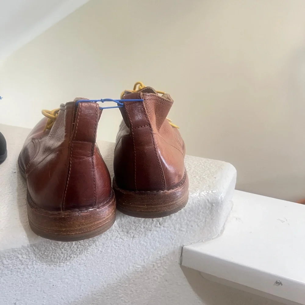 MOMA Men’s Size 46 Brown Leather Ankle‎ Dress Boots, Handmade Italy, Italian